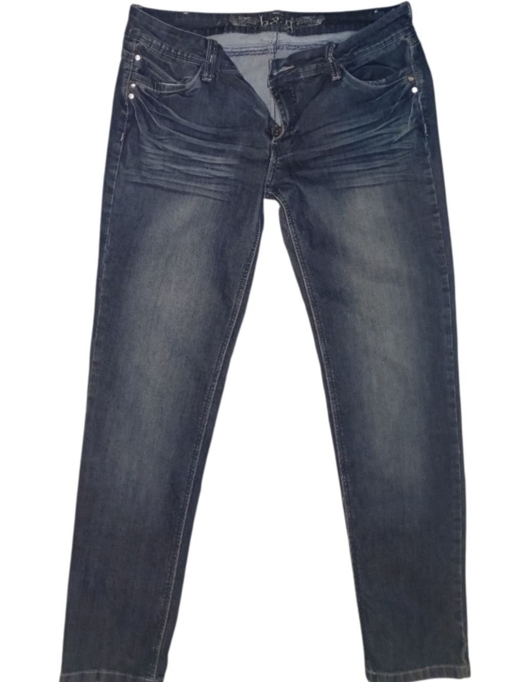 H&G 15 Sparkley back pockets Skinny Jeans in Dark Blue Wash
